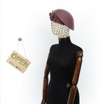 Fashion, accesorii si bijuterii - Femei - Accesorii femei - Caciuli si palarii femei - Toca de dama, din lana, Buticcochet, marime 54-57 cm, ajustabila, Lila inchis - PAL1616 - Infinity.ro