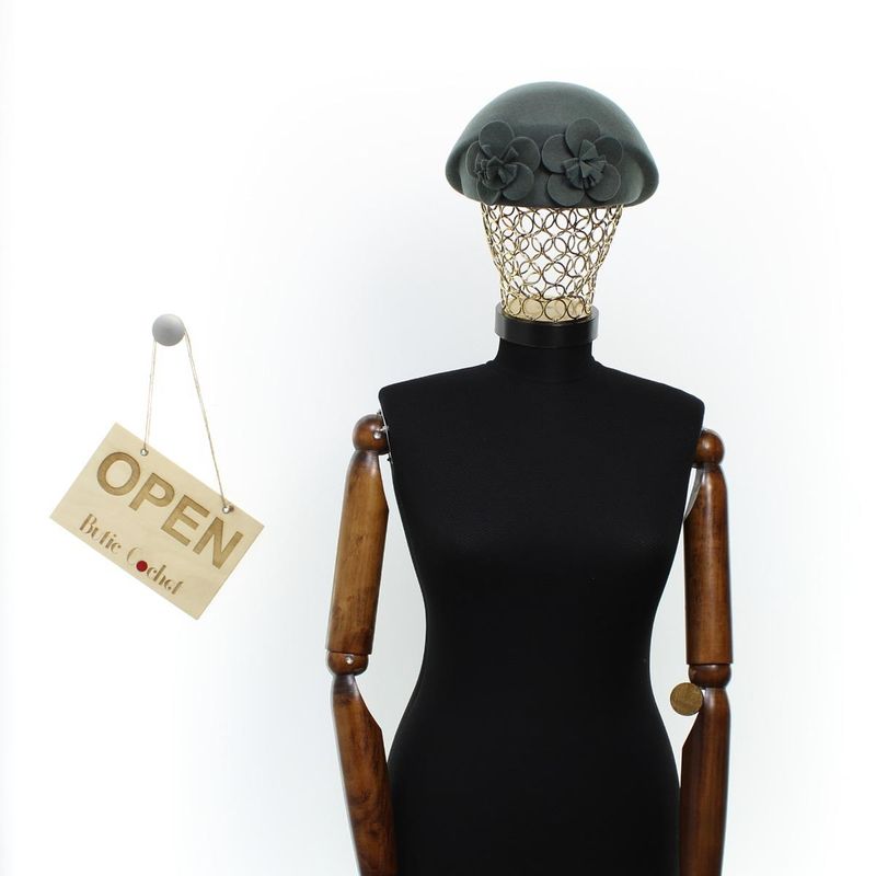 Fashion, accesorii si bijuterii - Femei - Accesorii femei - Caciuli si palarii femei - Toca de dama, din lana, Buticcochet, marime 54-57 cm, ajustabila, Vernil - PAL1615 - Infinity.ro