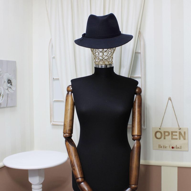 Fashion, accesorii si bijuterii - Femei - Accesorii femei - Caciuli si palarii femei - Palarie unisex, din 100% lana, cu snur subtire, Bleumarin, marime 57 cm - PAL499 - Infinity.ro