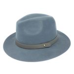 Fashion, accesorii si bijuterii - Femei - Accesorii femei - Caciuli si palarii femei - Palarie din fetru, unisex, Bleu, cu banda din piele ecologica, marime 57, reglabila, Anoul - PAL474 - Infinity.ro