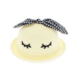 Fashion, accesorii si bijuterii - Femei - Accesorii femei - Caciuli si palarii femei - Palarie de soare, pentru copii, ButicCochet, din paie de hartie, 52 cm, cu fundita, Crem - PAL682 - Infinity.ro