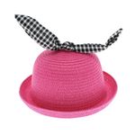 Fashion, accesorii si bijuterii - Femei - Accesorii femei - Caciuli si palarii femei - Palarie de soare, pentru copii, ButicCochet, din paie de hartie, 50 cm, cu fundita, Fucsia - PAL1275 - Infinity.ro