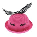 Fashion, accesorii si bijuterii - Femei - Accesorii femei - Caciuli si palarii femei - Palarie de soare, pentru copii, ButicCochet, din paie de hartie, 50 cm, cu fundita, Fucsia - PAL1275 - Infinity.ro