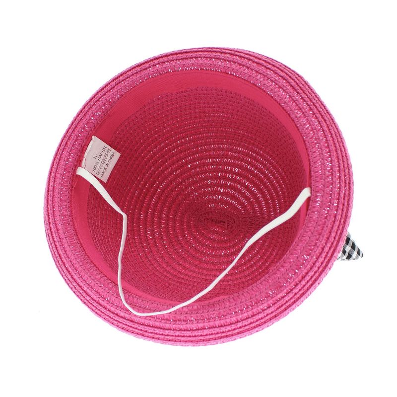 Fashion, accesorii si bijuterii - Femei - Accesorii femei - Caciuli si palarii femei - Palarie de soare, pentru copii, ButicCochet, din paie de hartie, 50 cm, cu fundita, Fucsia - PAL1275 - Infinity.ro