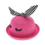 Fashion, accesorii si bijuterii - Femei - Accesorii femei - Caciuli si palarii femei - Palarie de soare, pentru copii, ButicCochet, din paie de hartie, 50 cm, cu fundita, Fucsia - PAL1275 - Infinity.ro