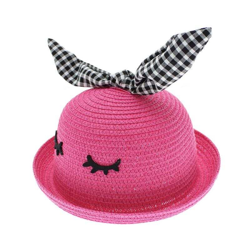 Fashion, accesorii si bijuterii - Femei - Accesorii femei - Caciuli si palarii femei - Palarie de soare, pentru copii, ButicCochet, din paie de hartie, 50 cm, cu fundita, Fucsia - PAL1275 - Infinity.ro