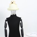 Fashion, accesorii si bijuterii - Femei - Accesorii femei - Caciuli si palarii femei - Palarie de soare, pentru copii, ButicCochet, din paie de hartie, 52 cm, cu urs, Crem - PAL1299 - Infinity.ro