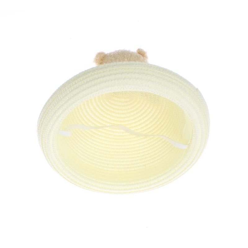 Fashion, accesorii si bijuterii - Femei - Accesorii femei - Caciuli si palarii femei - Palarie de soare, pentru copii, ButicCochet, din paie de hartie, 52 cm, cu urs, Crem - PAL1299 - Infinity.ro