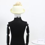 Fashion, accesorii si bijuterii - Femei - Accesorii femei - Caciuli si palarii femei - Palarie de soare, pentru copii, ButicCochet, din paie de hartie, 52 cm, cu urs, Crem - PAL1299 - Infinity.ro