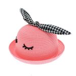 Fashion, accesorii si bijuterii - Femei - Accesorii femei - Caciuli si palarii femei - Palarie de soare, pentru copii, ButicCochet, din paie de hartie, 50 cm, cu fundita, Roz - PAL1276 - Infinity.ro