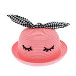 Fashion, accesorii si bijuterii - Femei - Accesorii femei - Caciuli si palarii femei - Palarie de soare, pentru copii, ButicCochet, din paie de hartie, 50 cm, cu fundita, Roz - PAL1276 - Infinity.ro