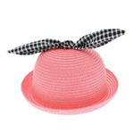 Fashion, accesorii si bijuterii - Femei - Accesorii femei - Caciuli si palarii femei - Palarie de soare, pentru copii, ButicCochet, din paie de hartie, 50 cm, cu fundita, Roz - PAL1276 - Infinity.ro