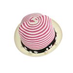 Fashion, accesorii si bijuterii - Femei - Accesorii femei - Caciuli si palarii femei - Palarie de soare, pentru copii, ButicCochet, din paie de hartie, 50 cm, cu Flori si perle, Fucsia - PAL1317 - Infinity.ro