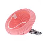 Fashion, accesorii si bijuterii - Femei - Accesorii femei - Caciuli si palarii femei - Palarie de soare, pentru copii, ButicCochet, din paie de hartie, 50 cm, cu fundita, Roz - PAL1276 - Infinity.ro