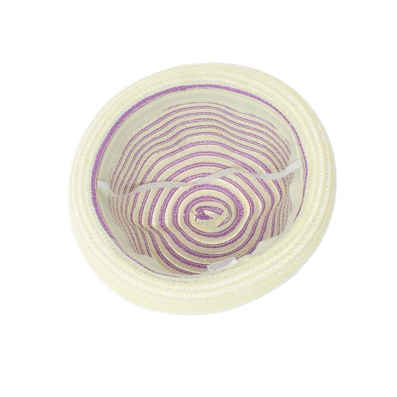 Fashion, accesorii si bijuterii - Femei - Accesorii femei - Caciuli si palarii femei - Palarie de soare, pentru copii, ButicCochet, din paie de hartie, 50 cm, cu Flori si perle, Mov - PAL1314 - Infinity.ro