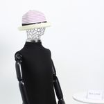 Fashion, accesorii si bijuterii - Femei - Accesorii femei - Caciuli si palarii femei - Palarie de soare, pentru copii, ButicCochet, din paie de hartie, 50 cm, cu Flori si perle, Mov - PAL1314 - Infinity.ro