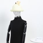 Fashion, accesorii si bijuterii - Femei - Accesorii femei - Caciuli si palarii femei - Palarie de soare, pentru copii, ButicCochet, din paie de hartie, 52 cm, cu urs, Crem - PAL1299 - Infinity.ro