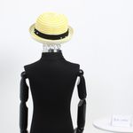 Fashion, accesorii si bijuterii - Femei - Accesorii femei - Caciuli si palarii femei - Palarie de soare, pentru copii, ButicCochet, din paie de hartie, 50 cm, cu Flori si perle, Galben - PAL1315 - Infinity.ro