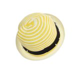 Fashion, accesorii si bijuterii - Femei - Accesorii femei - Caciuli si palarii femei - Palarie de soare, pentru copii, ButicCochet, din paie de hartie, 50 cm, cu Flori si perle, Galben - PAL1315 - Infinity.ro