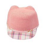 Fashion, accesorii si bijuterii - Femei - Accesorii femei - Caciuli si palarii femei - Sapca pentru copii, cu urechi, din paie de hartie, Roz - PAL424 - Infinity.ro