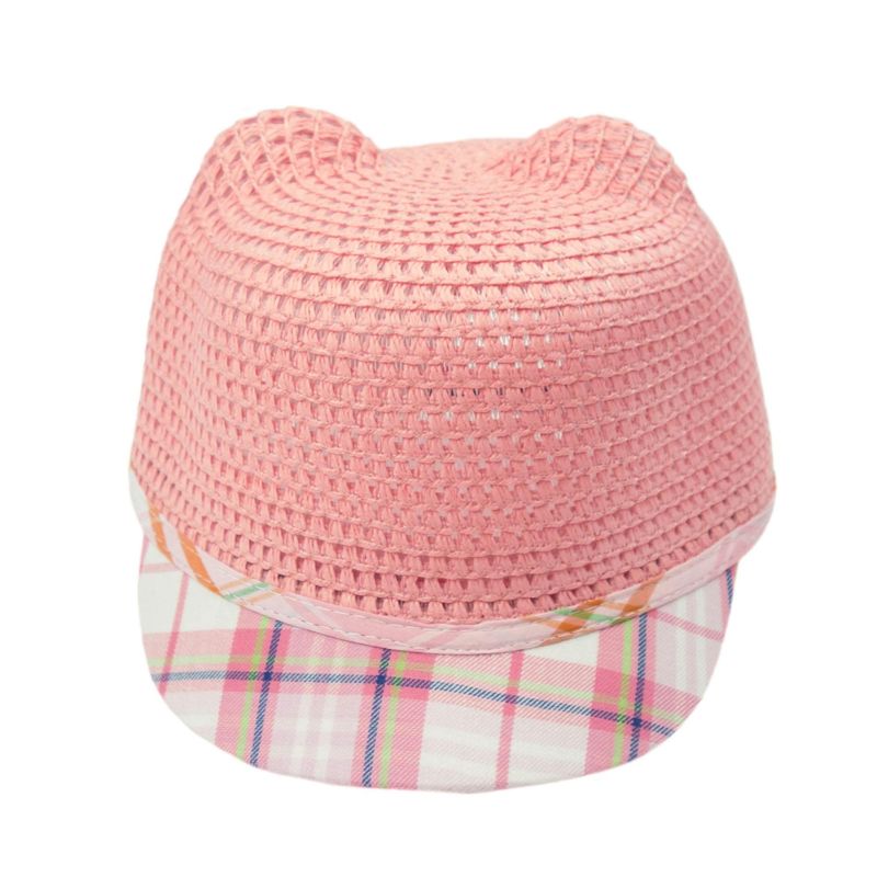 Fashion, accesorii si bijuterii - Femei - Accesorii femei - Caciuli si palarii femei - Sapca pentru copii, cu urechi, din paie de hartie, Roz - PAL424 - Infinity.ro