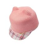 Fashion, accesorii si bijuterii - Femei - Accesorii femei - Caciuli si palarii femei - Sapca pentru copii, cu urechi, din paie de hartie, Roz - PAL424 - Infinity.ro