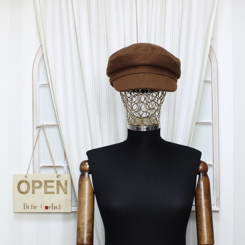 Fashion, accesorii si bijuterii - Femei - Accesorii femei - Caciuli si palarii femei - Sapca dama, ButicCochet, din 20% lana 80% acril, one size, Maro - PAL985 - Infinity.ro