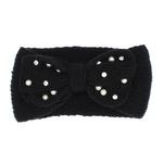 Fashion, accesorii si bijuterii - Femei - Accesorii femei - Caciuli si palarii femei - Bentita de par tricotata, de dama, 100% acril, ButicCochet, one size, cu perle si starsuri, Negru - BNT201 - Infinity.ro