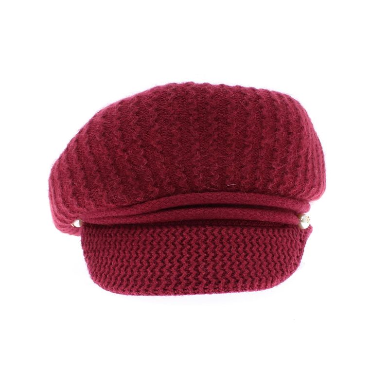 Fashion, accesorii si bijuterii - Femei - Accesorii femei - Caciuli si palarii femei - Sapca dama, ButicCochet, 55% acrylic, one size, cu perle, Visiniu - PAL1006 - Infinity.ro
