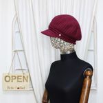 Fashion, accesorii si bijuterii - Femei - Accesorii femei - Caciuli si palarii femei - Sapca dama, ButicCochet, 55% acrylic, one size, cu perle, Visiniu - PAL1006 - Infinity.ro