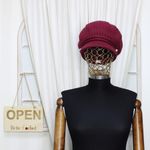 Fashion, accesorii si bijuterii - Femei - Accesorii femei - Caciuli si palarii femei - Sapca dama, ButicCochet, 55% acrylic, one size, cu perle, Visiniu - PAL1006 - Infinity.ro