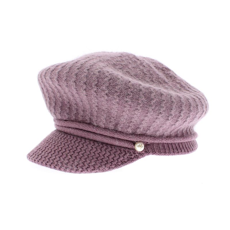 Fashion, accesorii si bijuterii - Femei - Accesorii femei - Caciuli si palarii femei - Sapca dama, ButicCochet, 55% acrylic, one size, cu perle, Mov - PAL1008 - Infinity.ro