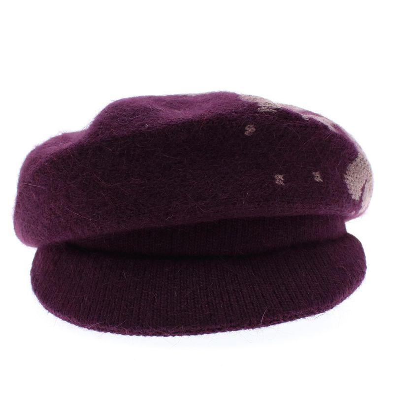 Fashion, accesorii si bijuterii - Femei - Accesorii femei - Caciuli si palarii femei - Sapca dama, ButicCochet, angora, one size, cu fluturasi, Mov inchis - PAL1014 - Infinity.ro