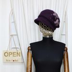 Fashion, accesorii si bijuterii - Femei - Accesorii femei - Caciuli si palarii femei - Sapca dama, ButicCochet, angora, one size, cu fluturasi, Mov inchis - PAL1014 - Infinity.ro
