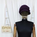Fashion, accesorii si bijuterii - Femei - Accesorii femei - Caciuli si palarii femei - Sapca dama, ButicCochet, angora, one size, cu fluturasi, Mov inchis - PAL1014 - Infinity.ro