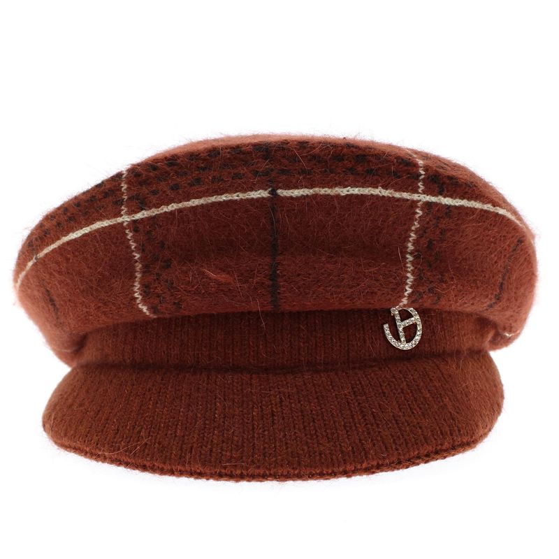 Fashion, accesorii si bijuterii - Femei - Accesorii femei - Caciuli si palarii femei - Sapca dama, ButicCochet, angora, one size, model liniar, Caramiziu - PAL1020 - Infinity.ro