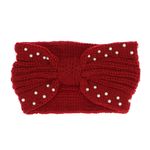 Fashion, accesorii si bijuterii - Femei - Accesorii femei - Caciuli si palarii femei - Bentita de par, de dama, 100% acril, ButicCochet, one size, cu perle mici, Rosu - BNT300 - Infinity.ro