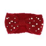 Fashion, accesorii si bijuterii - Femei - Accesorii femei - Caciuli si palarii femei - Bentita de par, de dama, 100% acril, ButicCochet, one size, model cu perle, Rosu - BNT294 - Infinity.ro