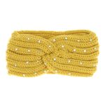 Fashion, accesorii si bijuterii - Femei - Accesorii femei - Caciuli si palarii femei - Bentita de par, de dama, 100% acril, ButicCochet, one size, cu strasuri, Galben mustar - BNT308 - Infinity.ro