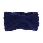 Fashion, accesorii si bijuterii - Femei - Accesorii femei - Caciuli si palarii femei - Bentita de par tricotata, de dama, 100% acril, ButicCochet, one size, Bleumarin - BNT349 - Infinity.ro