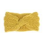 Fashion, accesorii si bijuterii - Femei - Accesorii femei - Caciuli si palarii femei - Bentita de par tricotata, de dama, 100% acril, ButicCochet, one size, Galben mustar - BNT346 - Infinity.ro