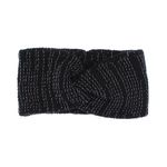 Fashion, accesorii si bijuterii - Femei - Accesorii femei - Caciuli si palarii femei - Bentita de par tricotata, de dama, 100% acril, ButicCochet, one size, model cu fir argintiu, Negru - BNT367 - Infinity.ro