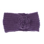 Fashion, accesorii si bijuterii - Femei - Accesorii femei - Caciuli si palarii femei - Bentita de par tricotata, de dama, 100% acril, ButicCochet, one size, model cu floare, Mov - BNT378 - Infinity.ro