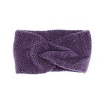 Fashion, accesorii si bijuterii - Femei - Accesorii femei - Caciuli si palarii femei - Bentita de par tricotata, de dama, 100% acril, ButicCochet, one size, model cu fir argintiu, Mov - BNT372 - Infinity.ro
