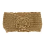 Fashion, accesorii si bijuterii - Femei - Accesorii femei - Caciuli si palarii femei - Bentita de par tricotata, de dama, 100% acril, ButicCochet, one size, model cu floare, Maro - BNT382 - Infinity.ro