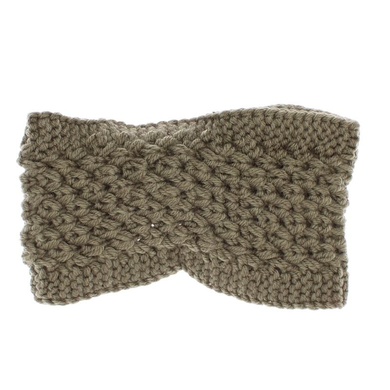 Fashion, accesorii si bijuterii - Femei - Accesorii femei - Caciuli si palarii femei - Bentita de par tricotata, de dama, 100% acril, ButicCochet, one size, Kaki - BNT385 - Infinity.ro
