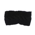 Fashion, accesorii si bijuterii - Femei - Accesorii femei - Caciuli si palarii femei - Bentita de par tricotata, de dama, 100% acril, ButicCochet, cu floare, one size, Negru - BNT391 - Infinity.ro
