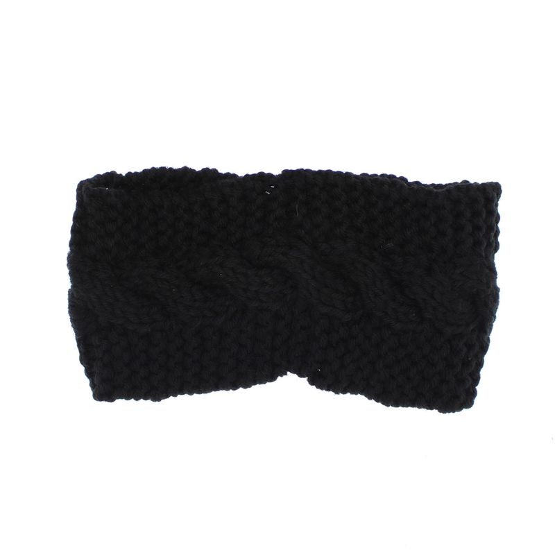 Fashion, accesorii si bijuterii - Femei - Accesorii femei - Caciuli si palarii femei - Bentita de par tricotata, de dama, 100% acril, ButicCochet, cu floare, one size, Negru - BNT391 - Infinity.ro