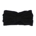 Fashion, accesorii si bijuterii - Femei - Accesorii femei - Caciuli si palarii femei - Bentita de par tricotata, de dama, 100% acril, ButicCochet, cu nod, one size, Negru - BNT399 - Infinity.ro
