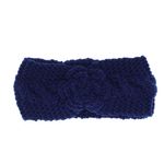 Fashion, accesorii si bijuterii - Femei - Accesorii femei - Caciuli si palarii femei - Bentita de par tricotata, de dama, 100% acril, ButicCochet, cu floare, one size, Bleumarin - BNT392 - Infinity.ro
